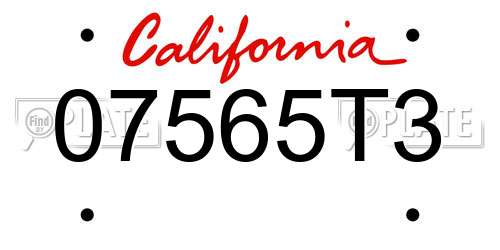 07565T3 California License Plate