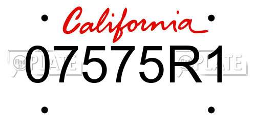 07575R1 California License Plate