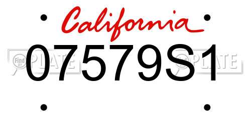 07579S1 California License Plate