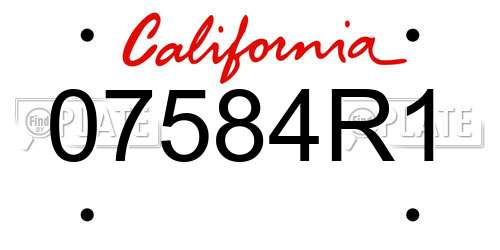 07584R1 California License Plate