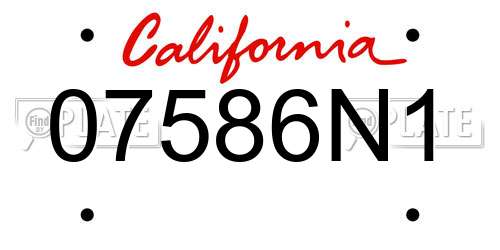 07586N1 California License Plate
