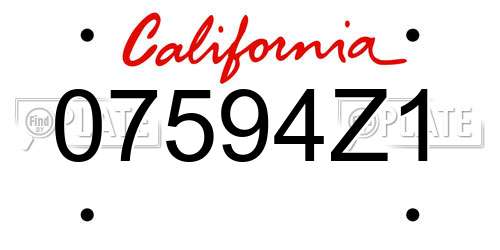 07594Z1 California License Plate