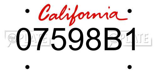 07598B1 California License Plate