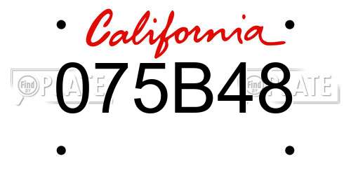 075B48 California License Plate