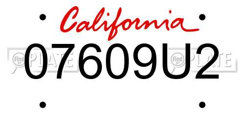 07609U2 California License Plate