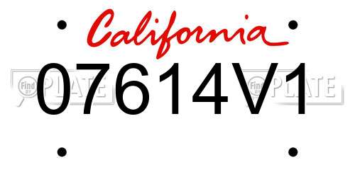 07614V1 California License Plate