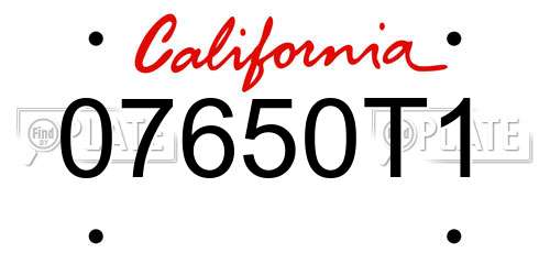 07650T1 California License Plate