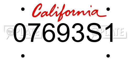 07693S1 California License Plate