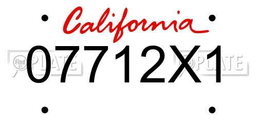 07712X1 California License Plate