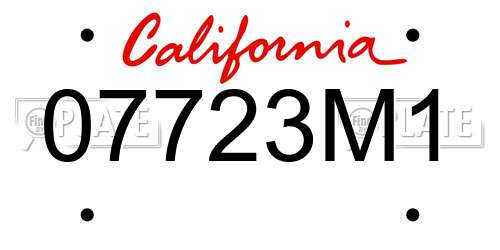 07723M1 California License Plate