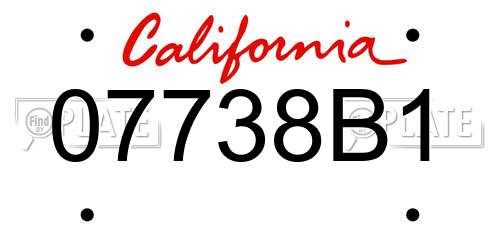 07738B1 California License Plate