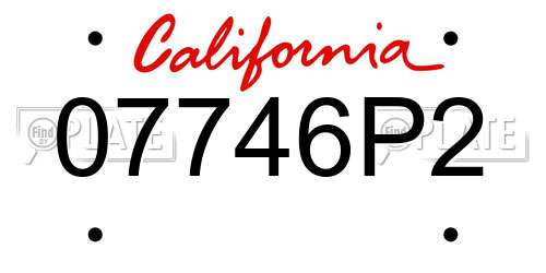07746P2 California License Plate