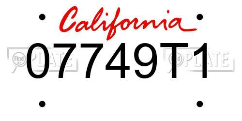 07749T1 California License Plate