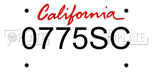 0775SC California License Plate