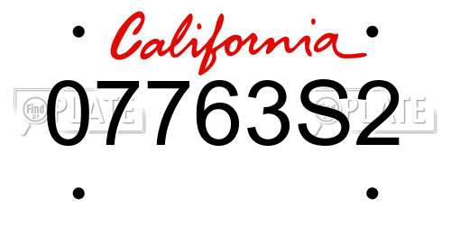 07763S2 California License Plate