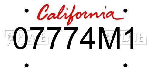 07774M1 California License Plate
