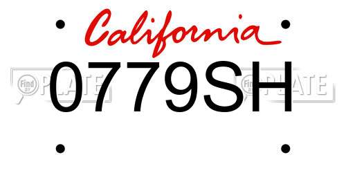 0779SH California License Plate