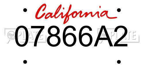 07866A2 California License Plate