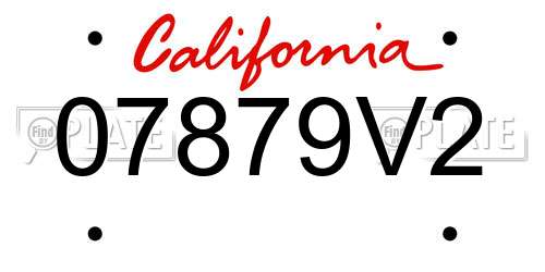 07879V2 California License Plate