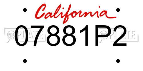 07881P2 California License Plate