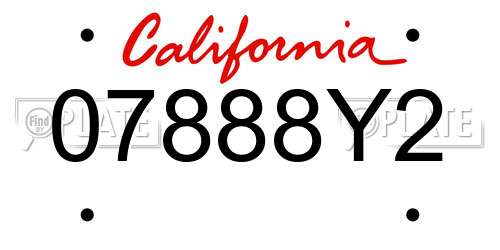 07888Y2 California License Plate