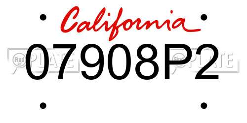 07908P2 California License Plate