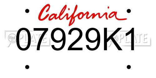 07929K1 California License Plate