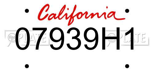 07939H1 California License Plate