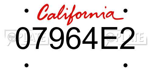 07964E2 California License Plate