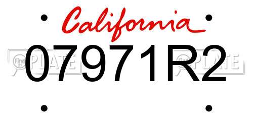 07971R2 California License Plate