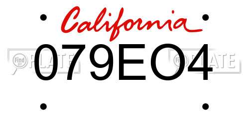 079EO4 California License Plate