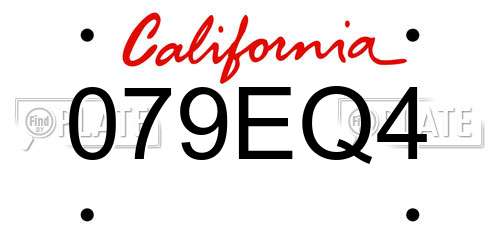 079EQ4 California License Plate