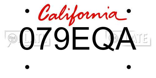 079EQA California License Plate