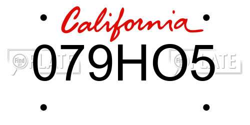079HO5 California License Plate