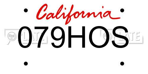 079HOS California License Plate
