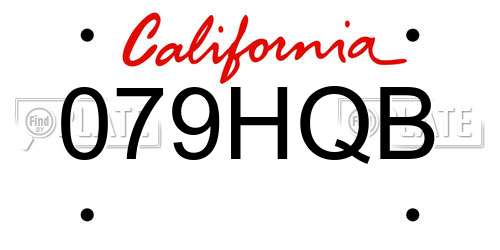 079HQB California License Plate