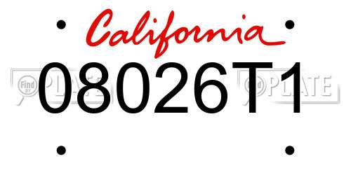 08026T1 California License Plate