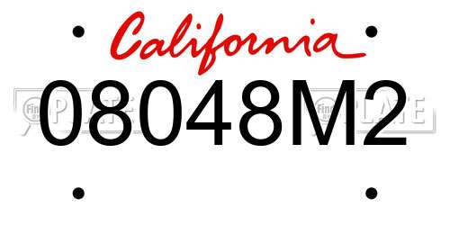 08048M2 California License Plate