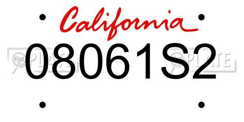 08061S2 California License Plate