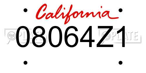 08064Z1 California License Plate