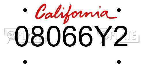 08066Y2 California License Plate