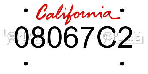 08067C2 California License Plate