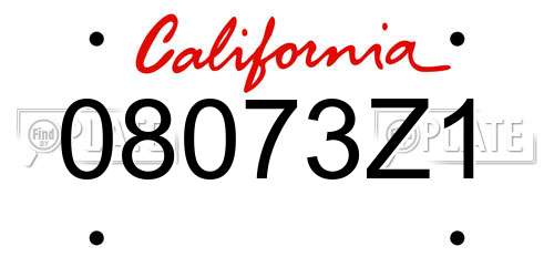 08073Z1 California License Plate