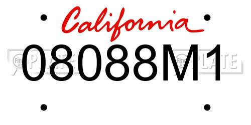 08088M1 California License Plate