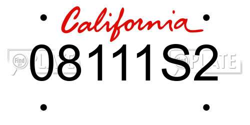 08111S2 California License Plate