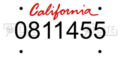 0811455 California License Plate