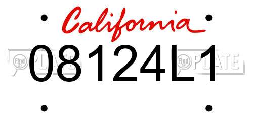 08124L1 California License Plate
