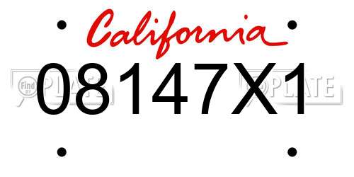 08147X1 California License Plate