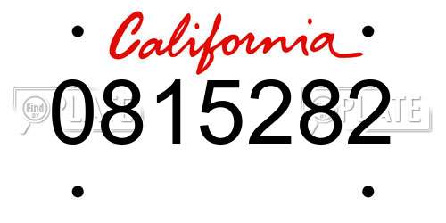 0815282 California License Plate