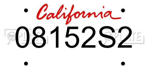 08152S2 California License Plate